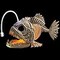 Halloween Skeleton Lantern Fish with LED Eye Plastic Bones for HalloweenSkeletons